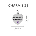 Alzheimer's Awareness Heart Charm Split Style Keychains - Fundraising For A Cause