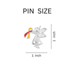 25 Angel By My Side Red & Yellow Ribbon Pins - Fundraising For A Cause