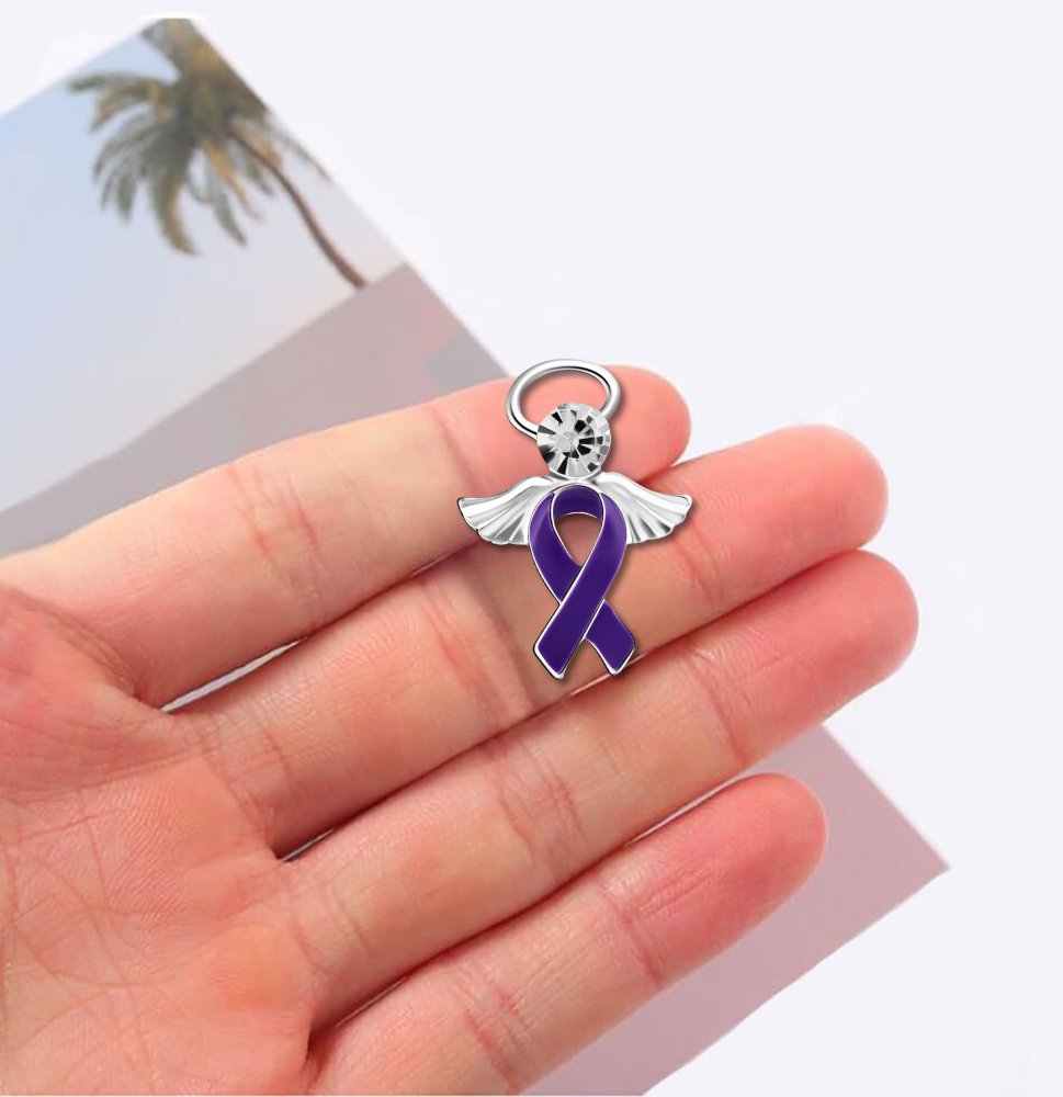 Angel Purple Ribbon Crohn's Disease Awareness Pins - Fundraising For A Cause