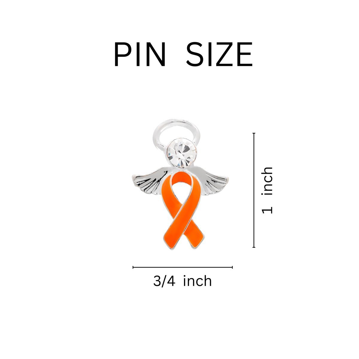 Angel Orange Ribbon Awareness Pins - Fundraising For A Cause
