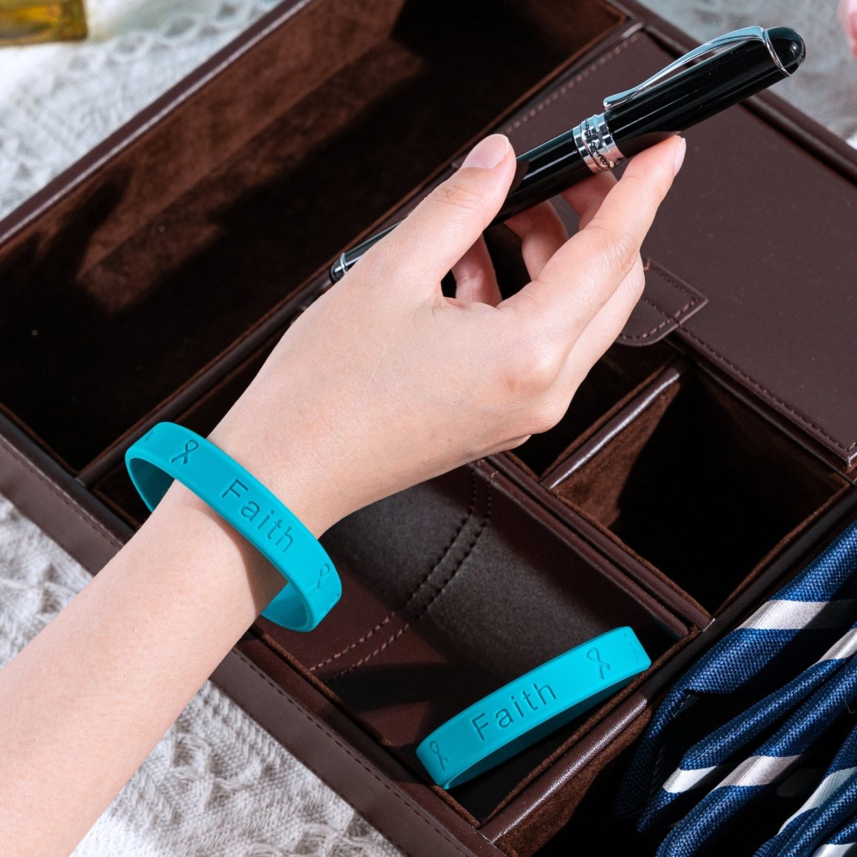 Anxiety Disorder Awareness Teal Silicone Bracelet Wristbands - Fundraising For A Cause