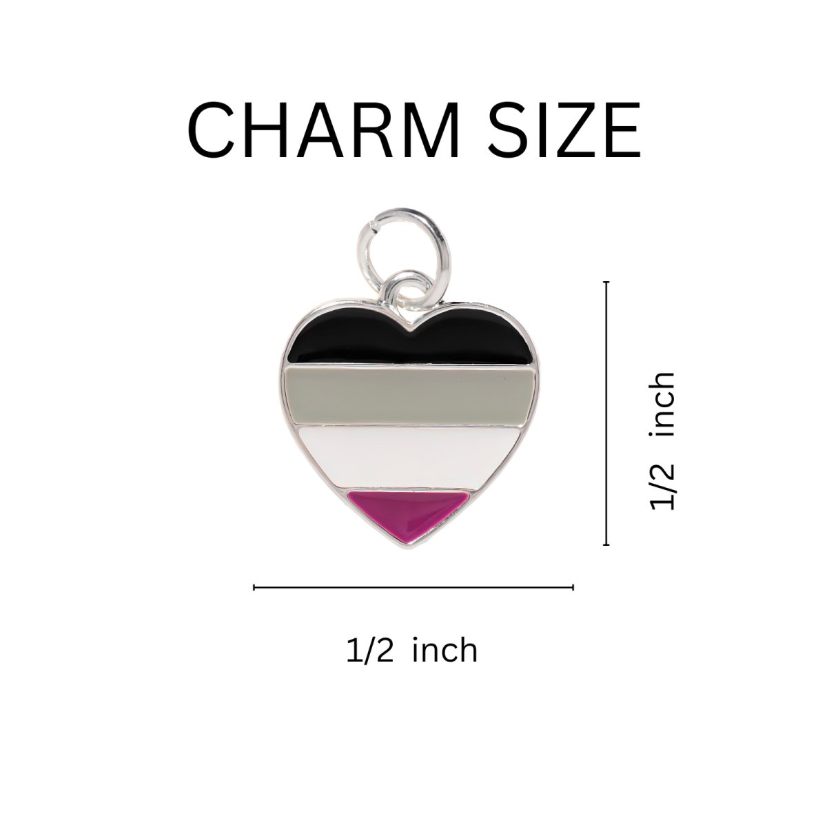 Asexual Heart Pride Split Ring Key Chains - Fundraising For A Cause
