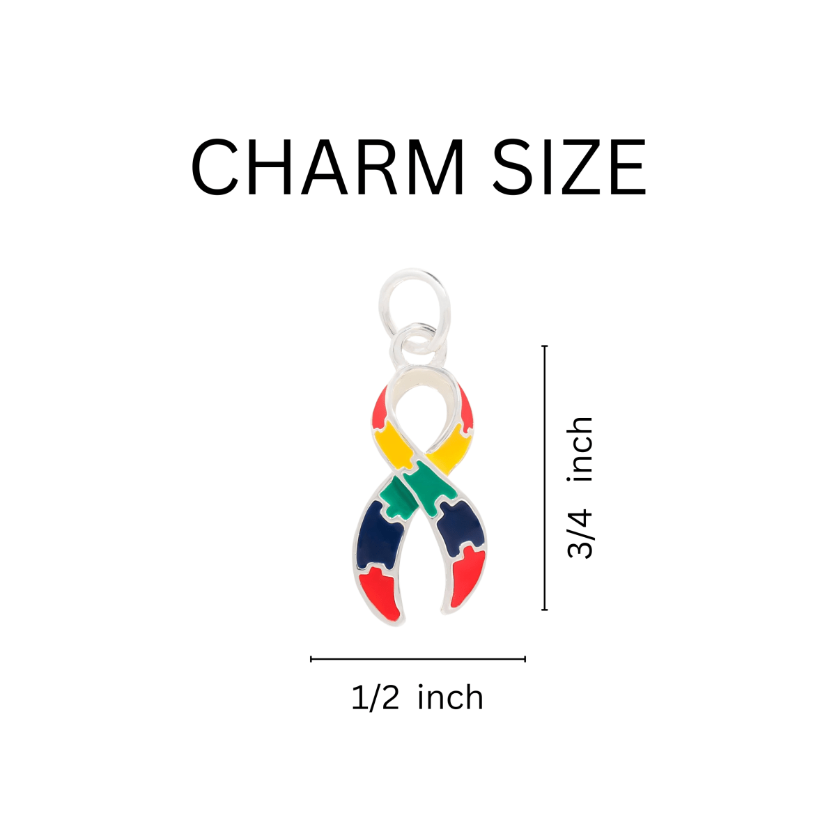 25 Pack Large Autism Awareness Ribbon Charms  - Fundraising For A Cause