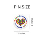 25 Autism Heart Button Pins - Fundraising For A Cause