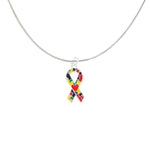 Autism Ribbon with Heart Necklaces - Fundraising For A Cause