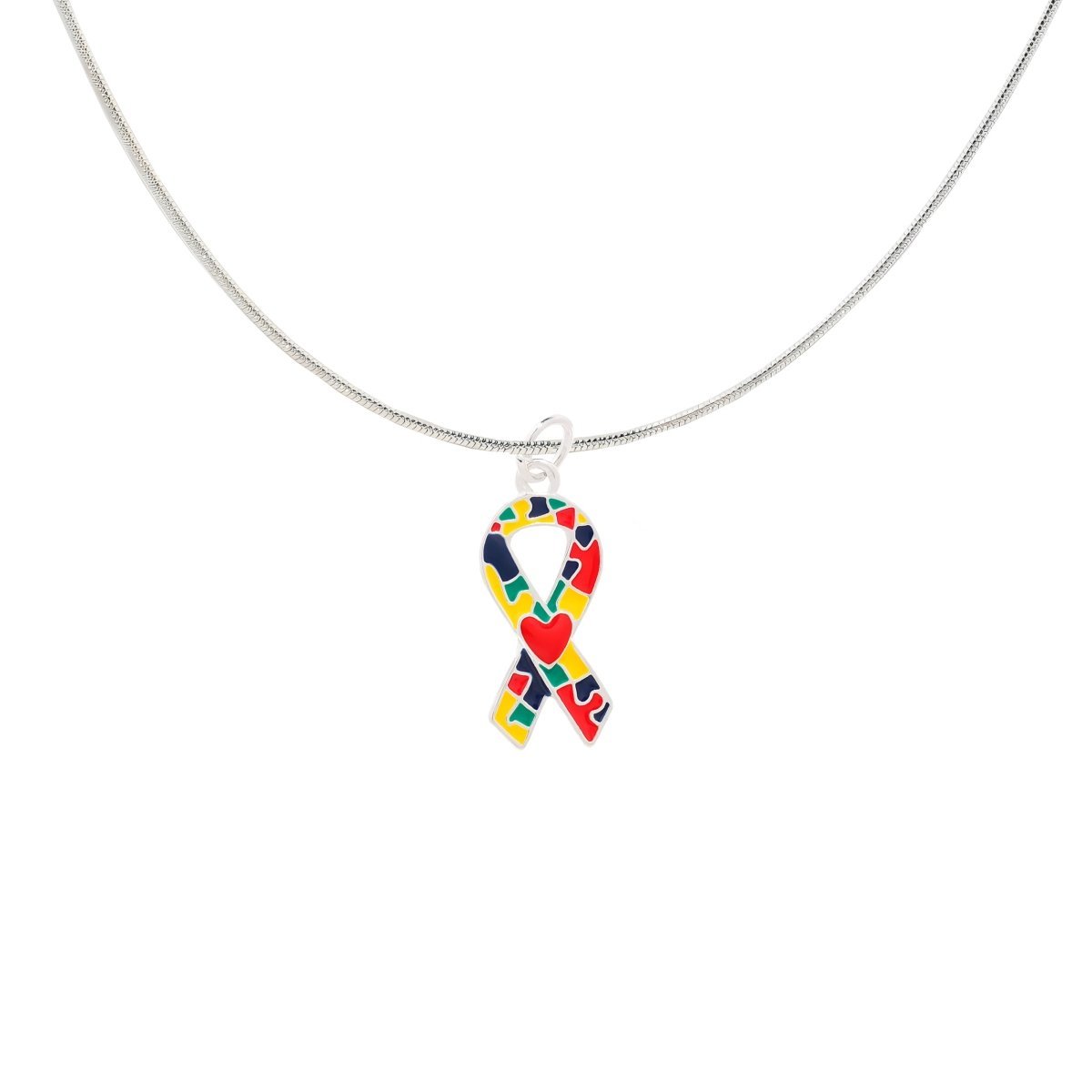 Autism Ribbon with Heart Necklaces - Fundraising For A Cause