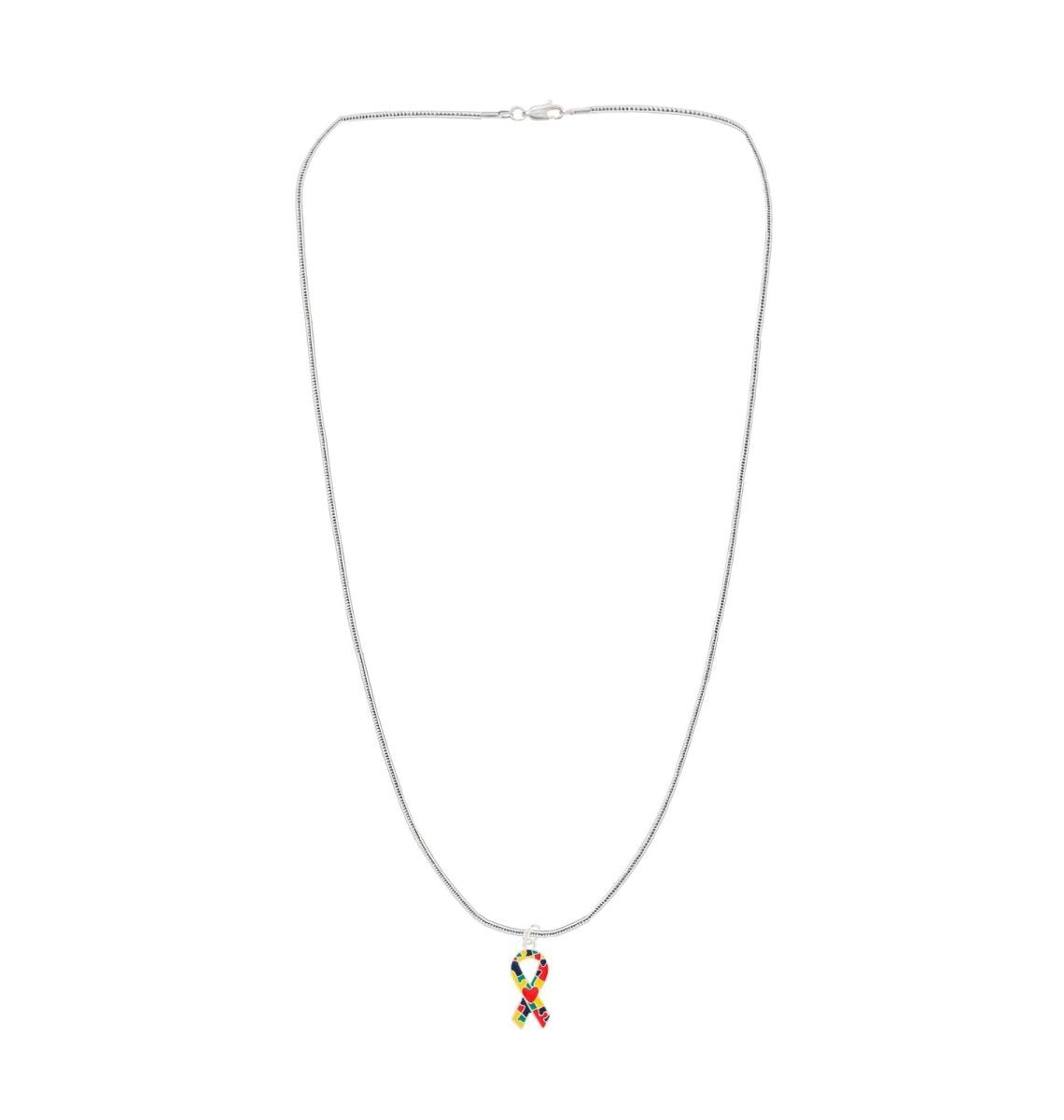 Autism Ribbon with Heart Necklaces - Fundraising For A Cause