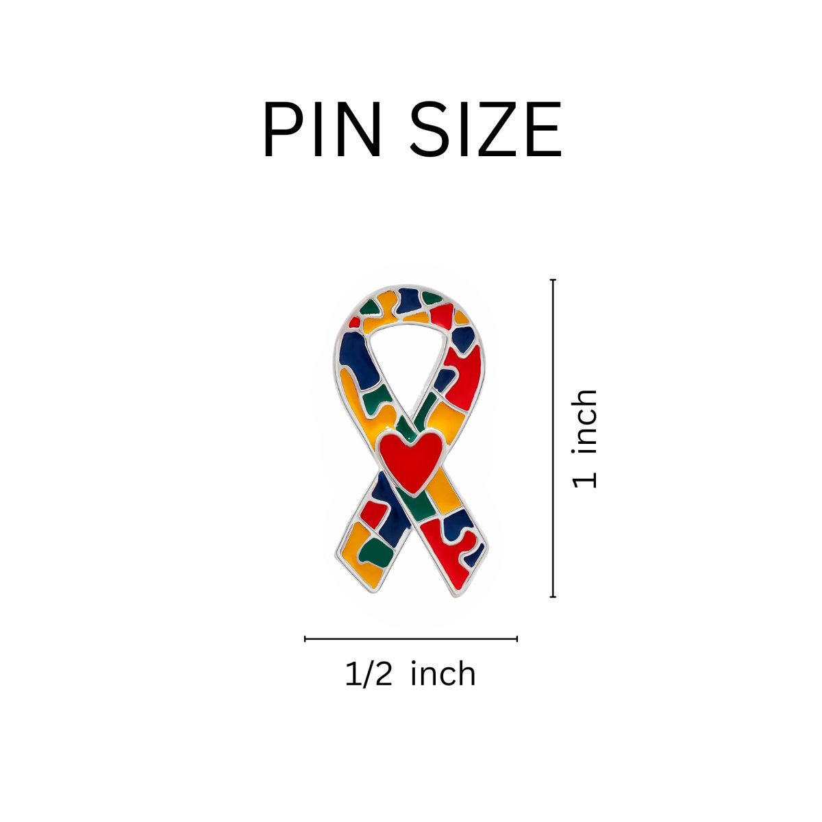 Autism Ribbon with Heart Pins - Fundraising For A Cause