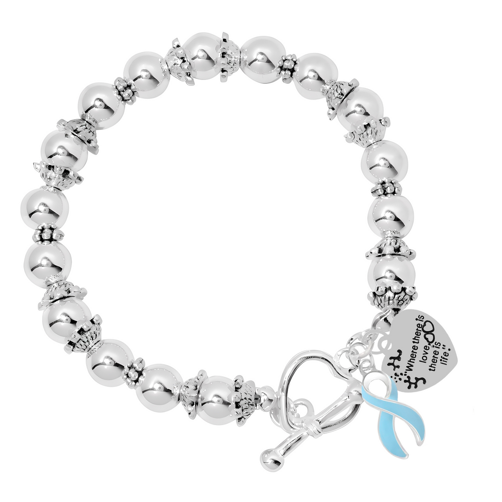 12 Pack Prostate Cancer Ribbon Charm Where There Is Love Bracelets (12 Pack)