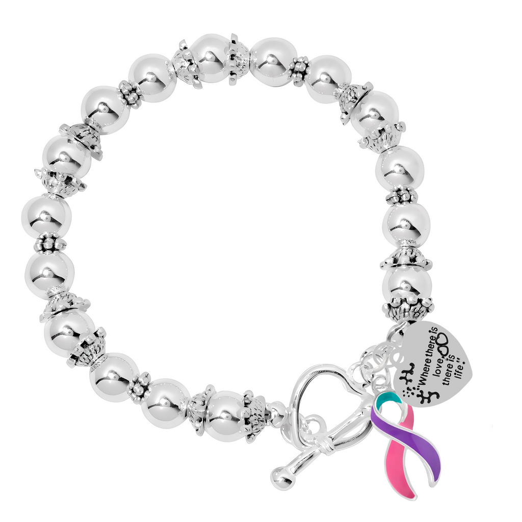 Thyroid Cancer Where There is Love Ribbon Bracelets Fundraising For A Cause