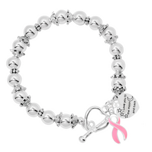 Load image into Gallery viewer, Love You To The Moon And Back Pink Ribbon Bracelets - Fundraising For A Cause