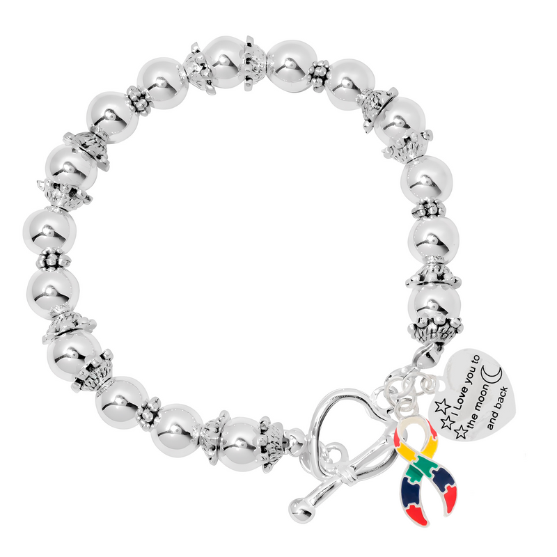 Autism Ribbon Awareness I Love You To The Moon And Back Bracelets - Fundraising For A Cause