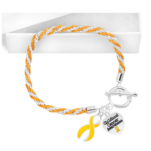 Load image into Gallery viewer, Childhood Cancer Gold Ribbon Rope Bracelets - Fundraising For A Cause