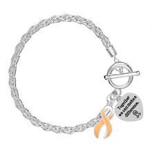 Load image into Gallery viewer, Rope Peach Ribbon Bracelets Fundraising For A Cause