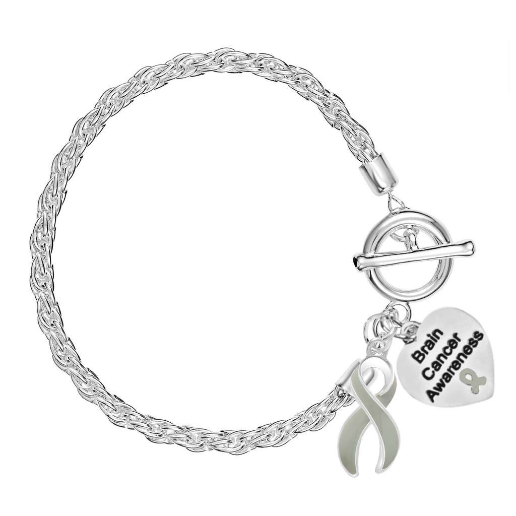 Brain Cancer Awareness Gray Ribbon Rope Bracelets Wholesale