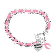Load image into Gallery viewer, Pink Ribbon Leather Rope Bracelets
