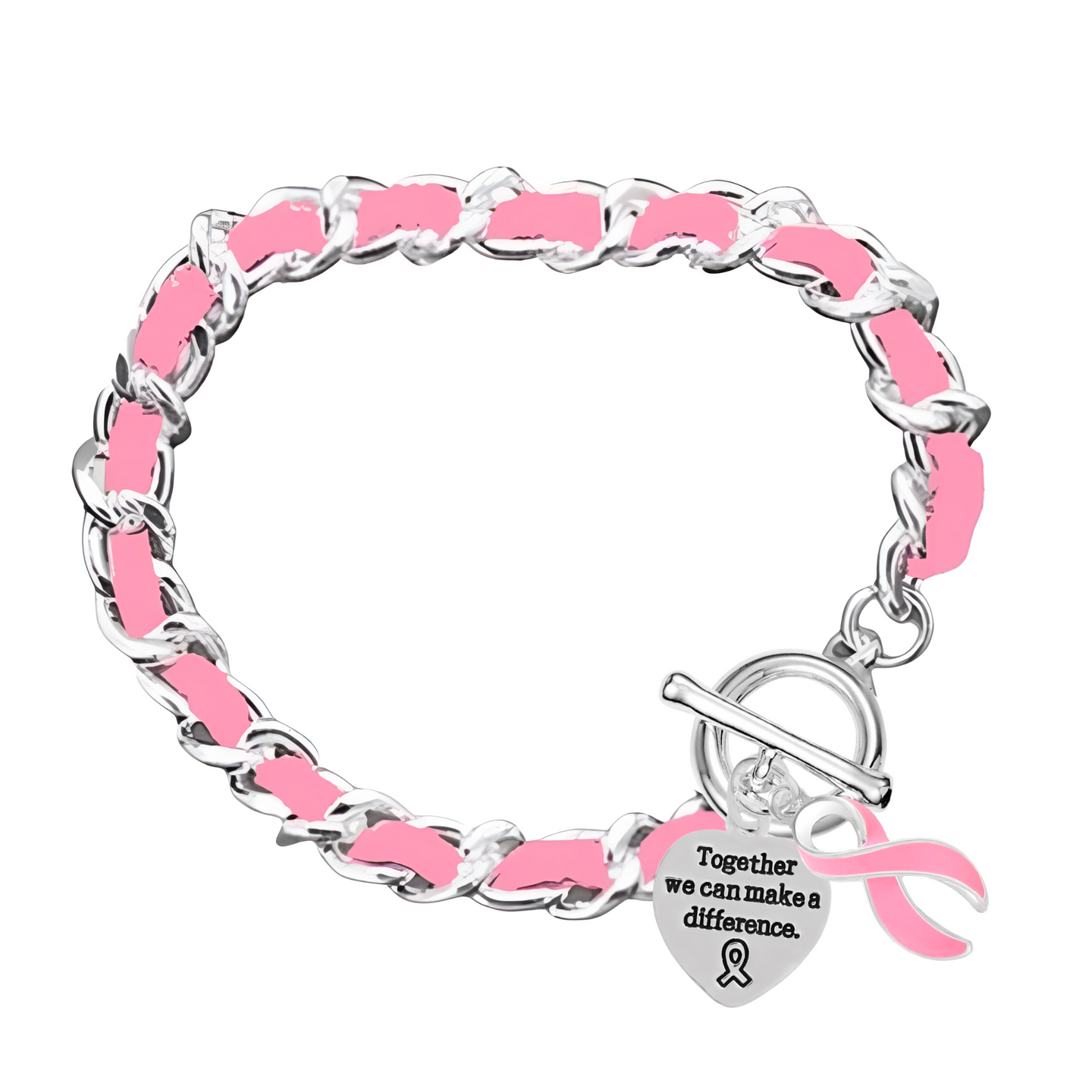 Pink Ribbon Leather Rope Bracelets