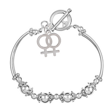 Load image into Gallery viewer, Same Sex Symbol Charm Bracelets, Bulk LGBTQ Jewelry