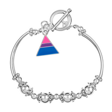Load image into Gallery viewer, Triangle Bisexual Flag Partial Beaded Bracelets - Fundraising For A Cause