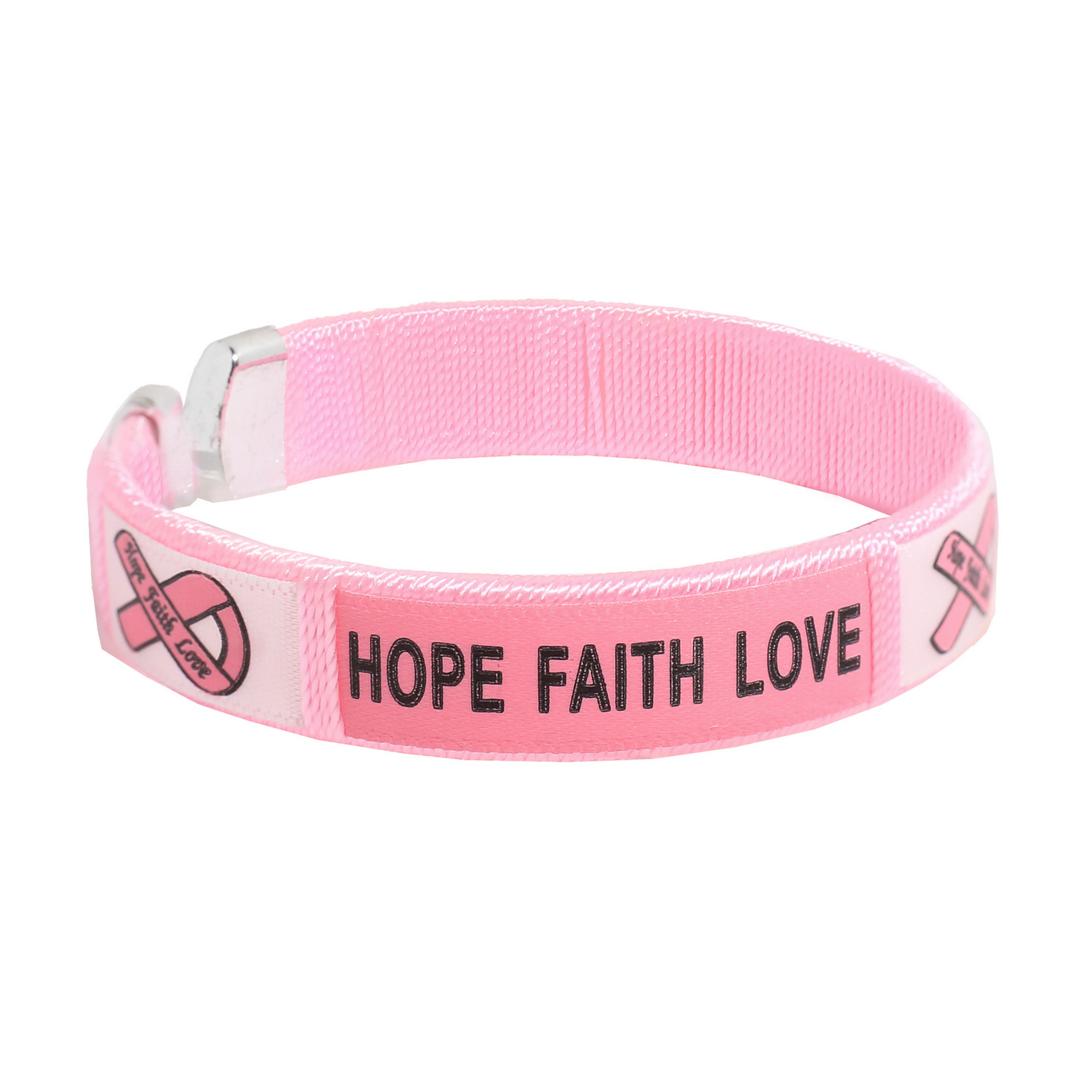 Breast Cancer Pink Ribbon Bangle Bracelets