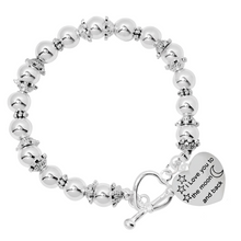 Load image into Gallery viewer, I Love You To The Moon And Back Silver Beaded Bracelet