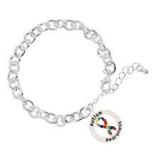 Load image into Gallery viewer, Round Autism Awareness Ribbon Chunky Charm Bracelets