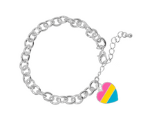 Load image into Gallery viewer, Pansexual LGBTQ Pride Heart Chunky Charm Bracelets - Fundraising For A Cause