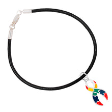 Load image into Gallery viewer, Large Autism Ribbon Leather Cord Bracelets - Fundraising For A Cause