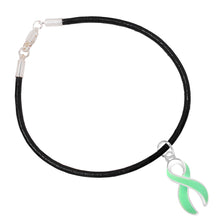 Load image into Gallery viewer, Black Cord Light Green Ribbon Bracelets