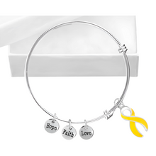 Load image into Gallery viewer, Yellow Awareness Retractable Bangle Bracelets - Fundraising For A Cause