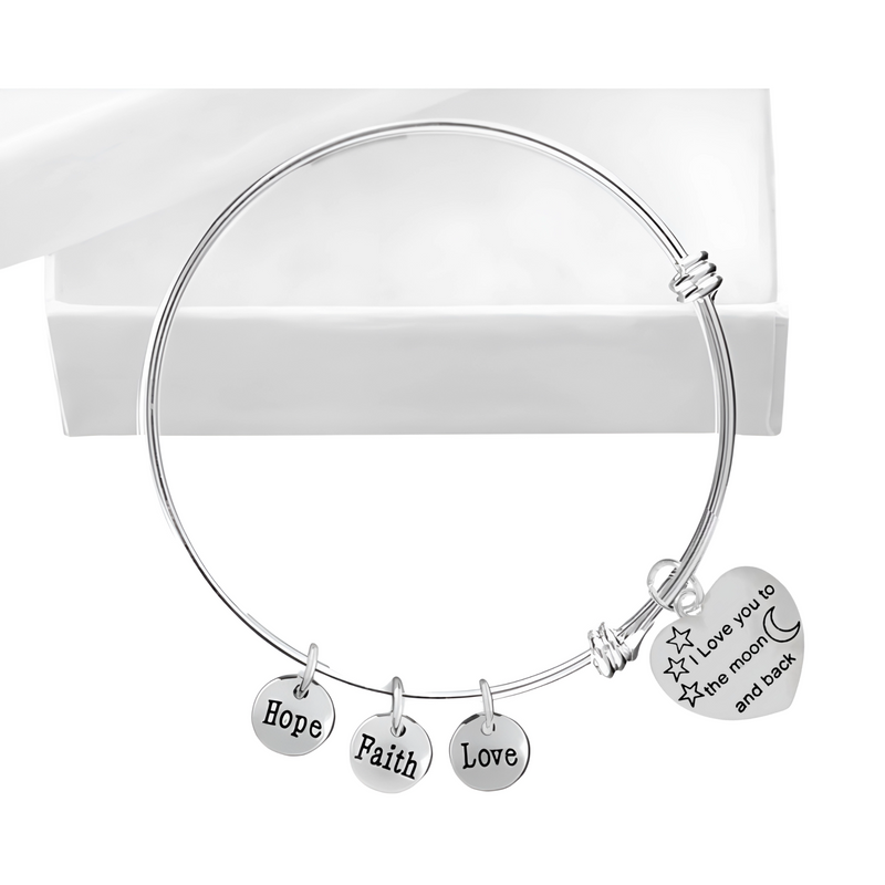 To The Moon and Back Silver Retractable Bracelet