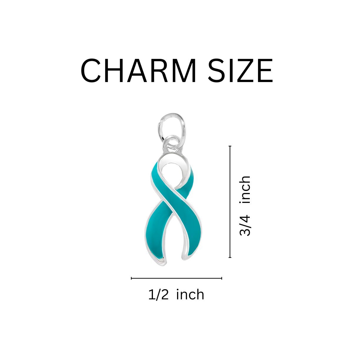 Big Heart Teal Ribbon Key Chains - Fundraising For A Cause