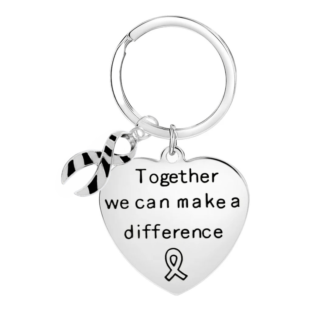 Big Heart Zebra Print Ribbon Key Chains - Fundraising For A Cause