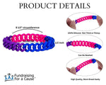 Bisexual Flag Colored Chain Silicone Bracelet Wristbands - Fundraising For A Cause