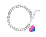 Bisexual Flag Heart Chunky Charm Bracelets - Fundraising For A Cause