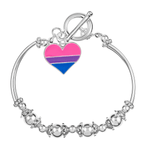 5 Pack Bisexual Flag Heart Partial Beaded Bracelets (5 Bracelets) - Fundraising For A Cause