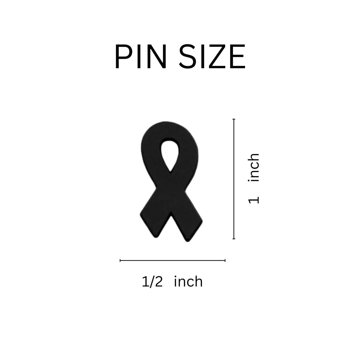 50 Pack Black Silicone Ribbon Pins (50 Pins) - Fundraising For A Cause