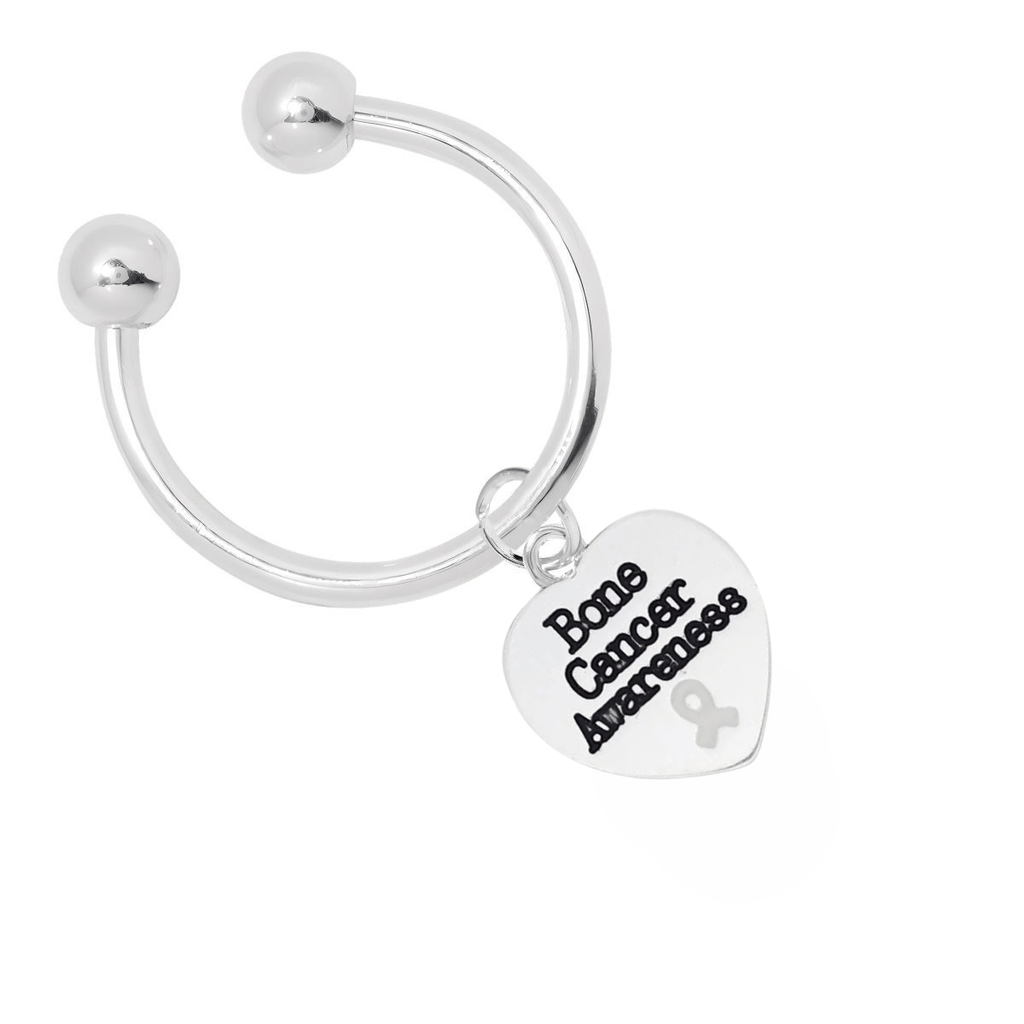 Bone Cancer Awarenes Heart Charm Key Chains - Fundraising For A Cause