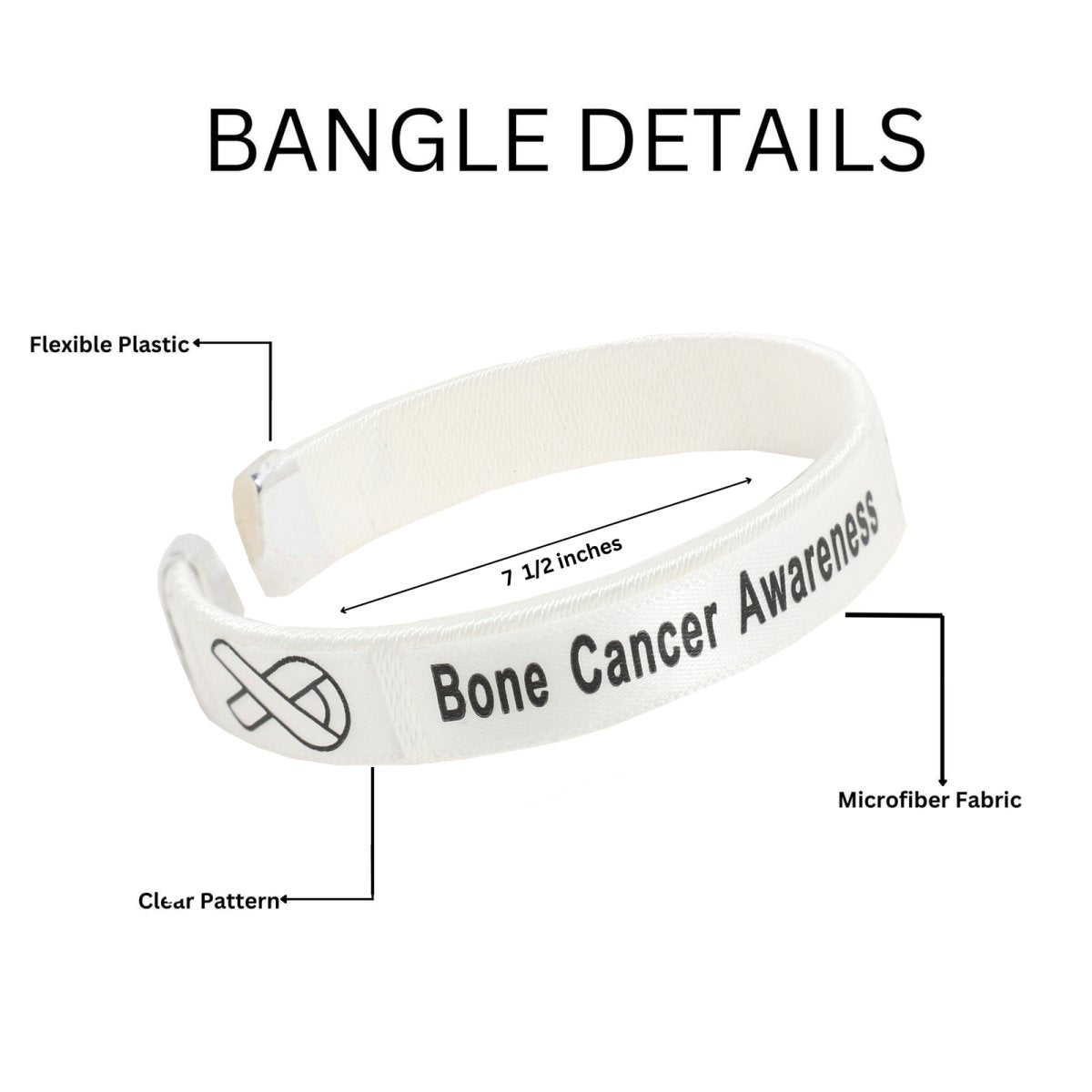 25 Bone Cancer Awareness Bangle Bracelets - Fundraising For A Cause