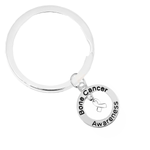 Bone Cancer Awareness Circle Charm Split Style Key Chains - Fundraising For A Cause