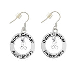 12 Pairs Bone Cancer Awareness Circle Hanging Earrings - Fundraising For A Cause