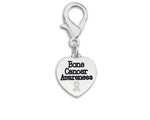 10 Bone Cancer Awareness Heart Hanging Charms - Fundraising For A Cause