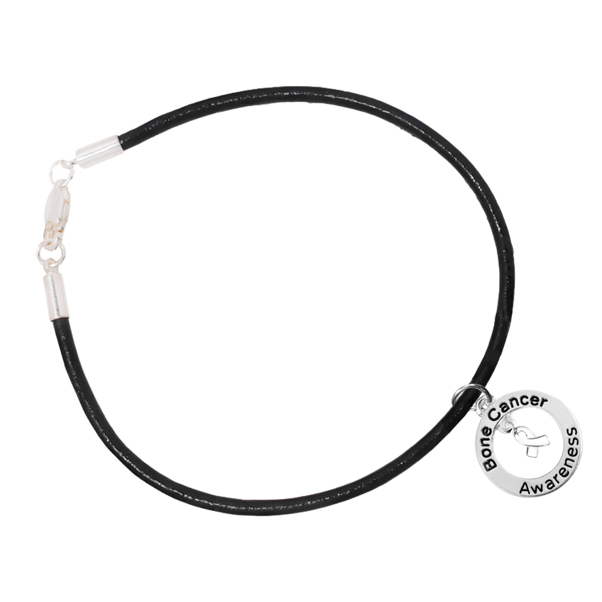 Bone Cancer Awareness Leather Cord Bracelets