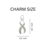 25 Pack Brain Cancer Gray Ribbon Charms  - Fundraising For A Cause