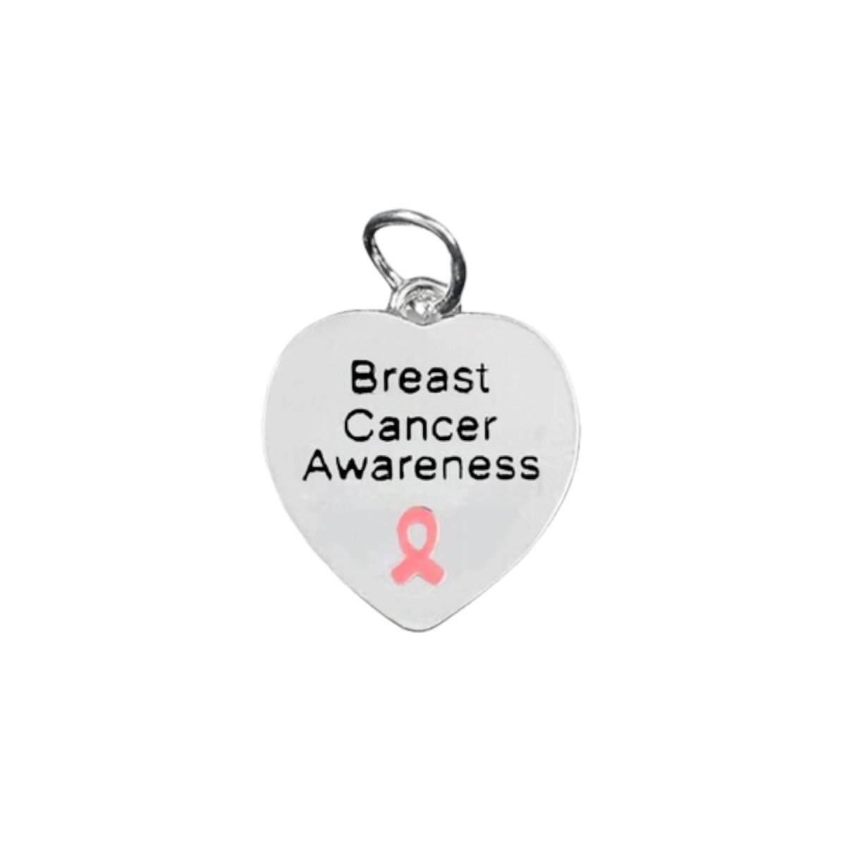 Breast Cancer Awareness Heart Charms