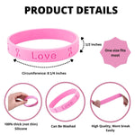 25 Pack Breast Cancer Pink Silicone Bracelets (25 Bracelets) - Fundraising For A Cause