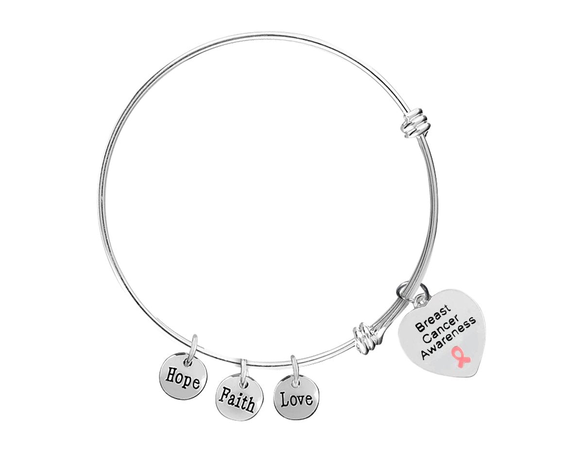 Breast Cancer Retractable Charm Bracelets - Fundraising For A Cause