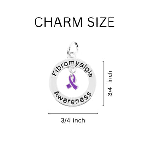 Fibromyalgia Awareness Circle Chunky Charm Bracelets