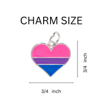 Load image into Gallery viewer, Bisexual Flag Heart Chunky Charm Bracelets - Fundraising For A Cause