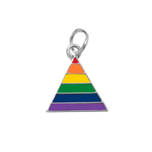 Load image into Gallery viewer, Bulk Triangle Rainbow Charms, Gay Pride Awareness Pendants, LGBTQ Charms